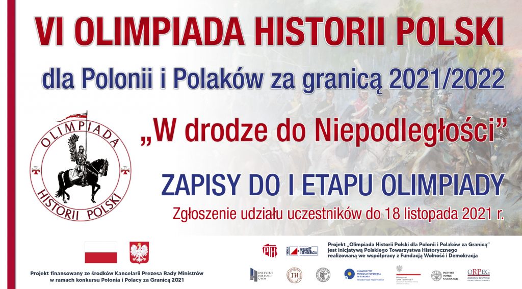 VI edycja Olimpiady Historii Polski dla Polonii i Polaków za granicą 2021/2022