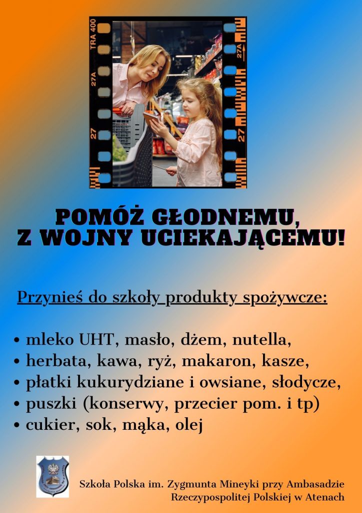 Potrzebna żywność dla uchodźców z Ukrainy w Atenach…