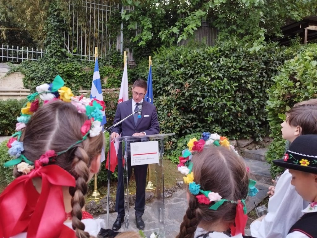 OBCHODY ŚWIĘTA NARODOWEGO KONSTYTUCJI 3 MAJA – UROCZYSTOŚĆ W AMBASADZIE RP W ATENACH