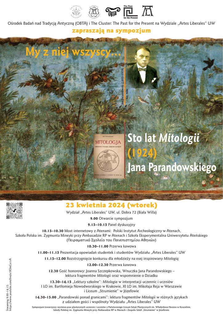 SYMPOZJUM – MY Z NIEJ WSZYSCY… STO LAT „MITOLOGII” (1924) JANA PARANDOWSKIEGO