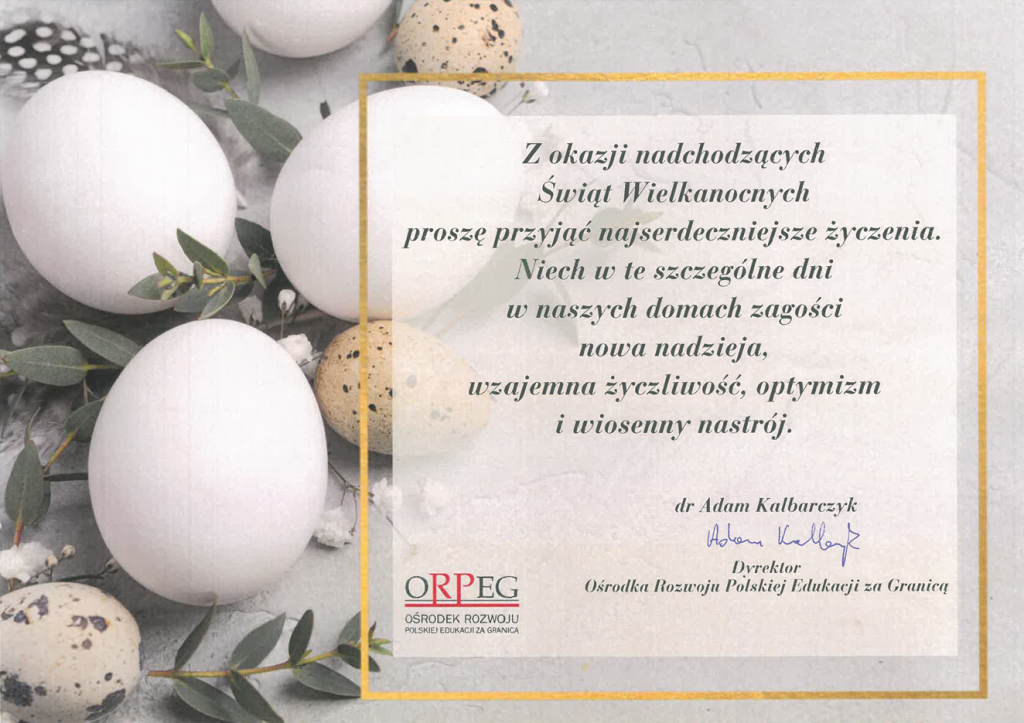 ŻYCZENIA ŚWIĄTECZNE OD DYREKTORA ORPEG DRA ADAMA KALBARCZYKA